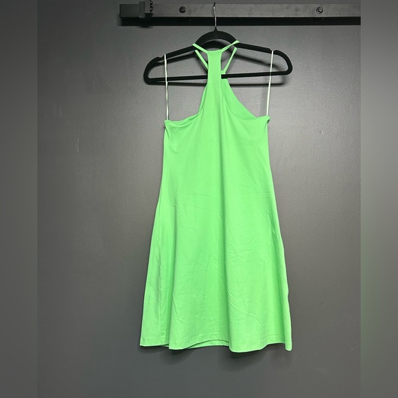 NWOT Susana Monaco Racer A Line Mini Dress Lovebird Lime Green XS - Picture 4 of 5